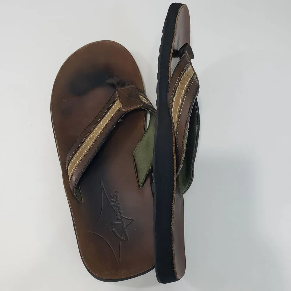Clarks Men's Brown Leather Thong Sandals, Size 11